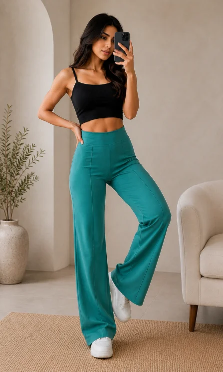 Women Solid Pista Green High Rise Jeggings
